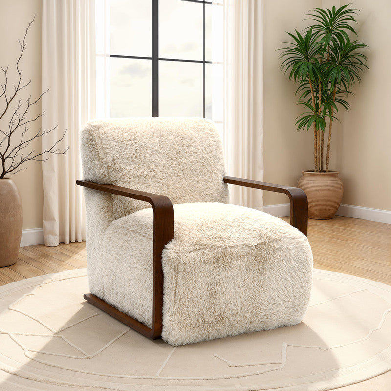 Elardo White Accent Chair