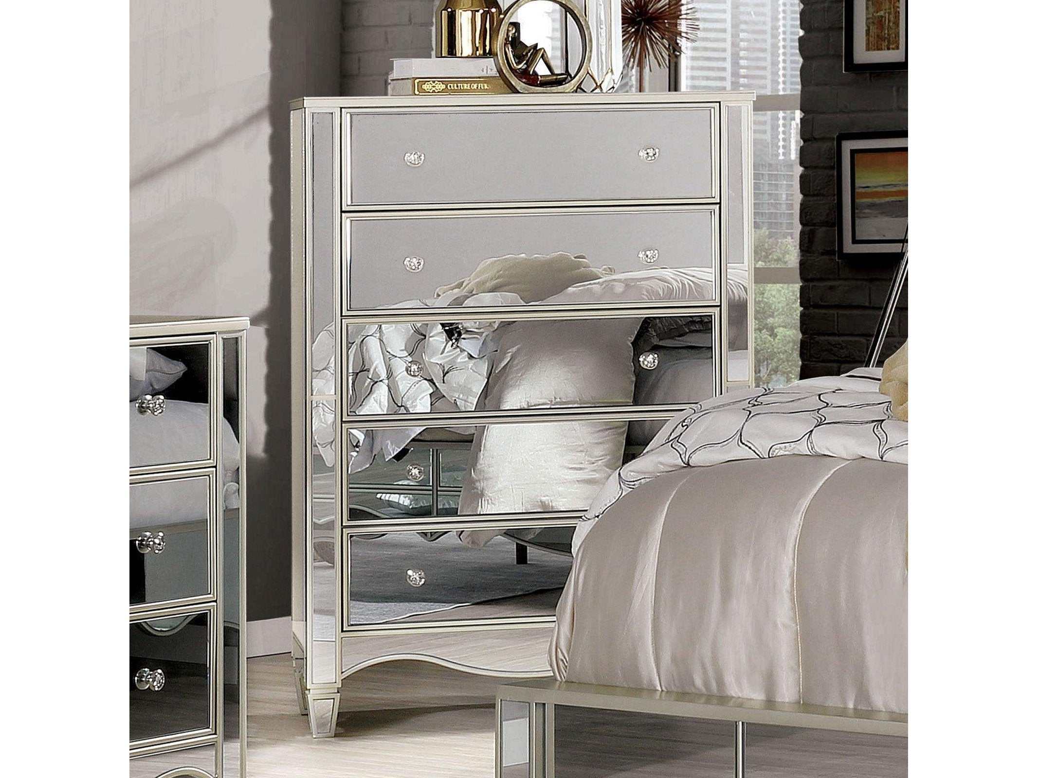 Eliora Silver & Mirrored Chest