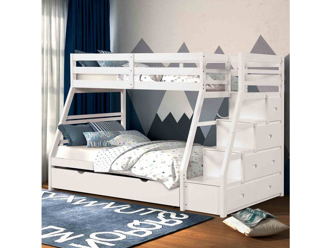Ellington White Twin/Full Bunk Bed w/ Trundle
