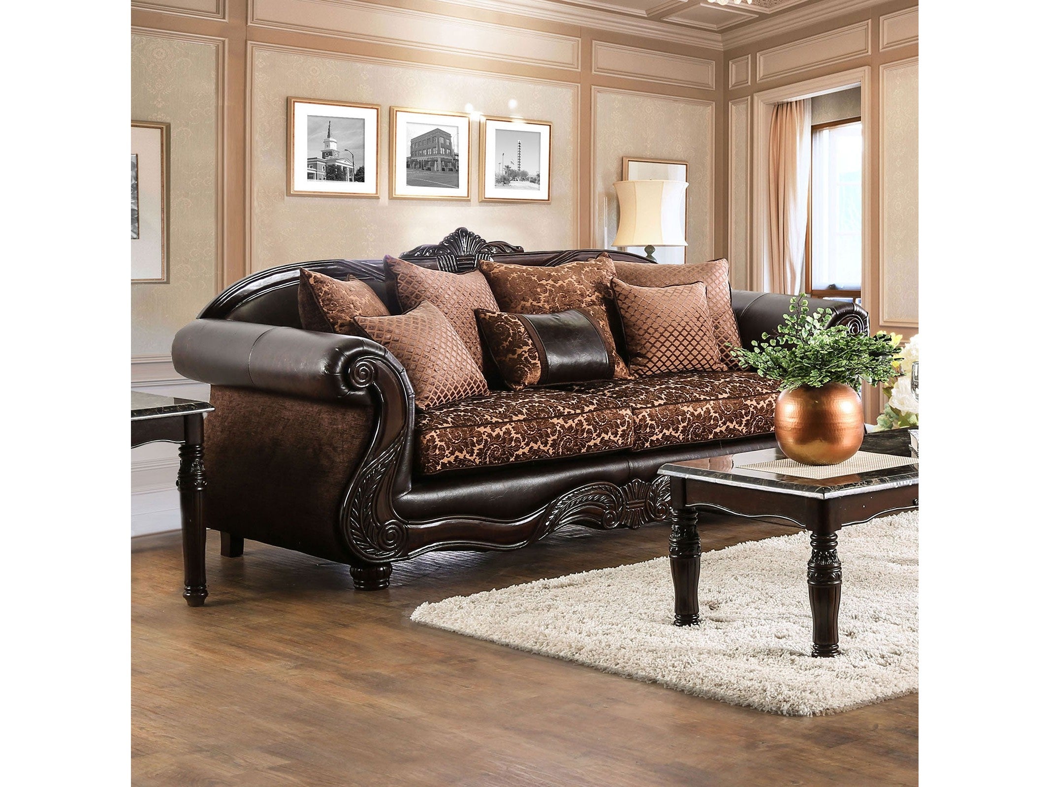 Elpis Brown/Espresso Sofa