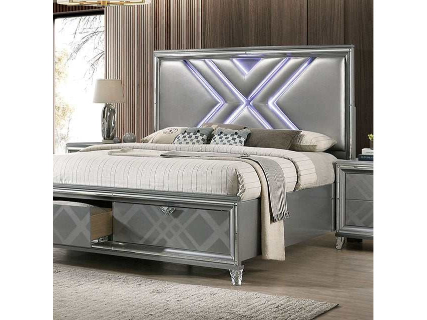 Emmeline Silver Eastern King Bed