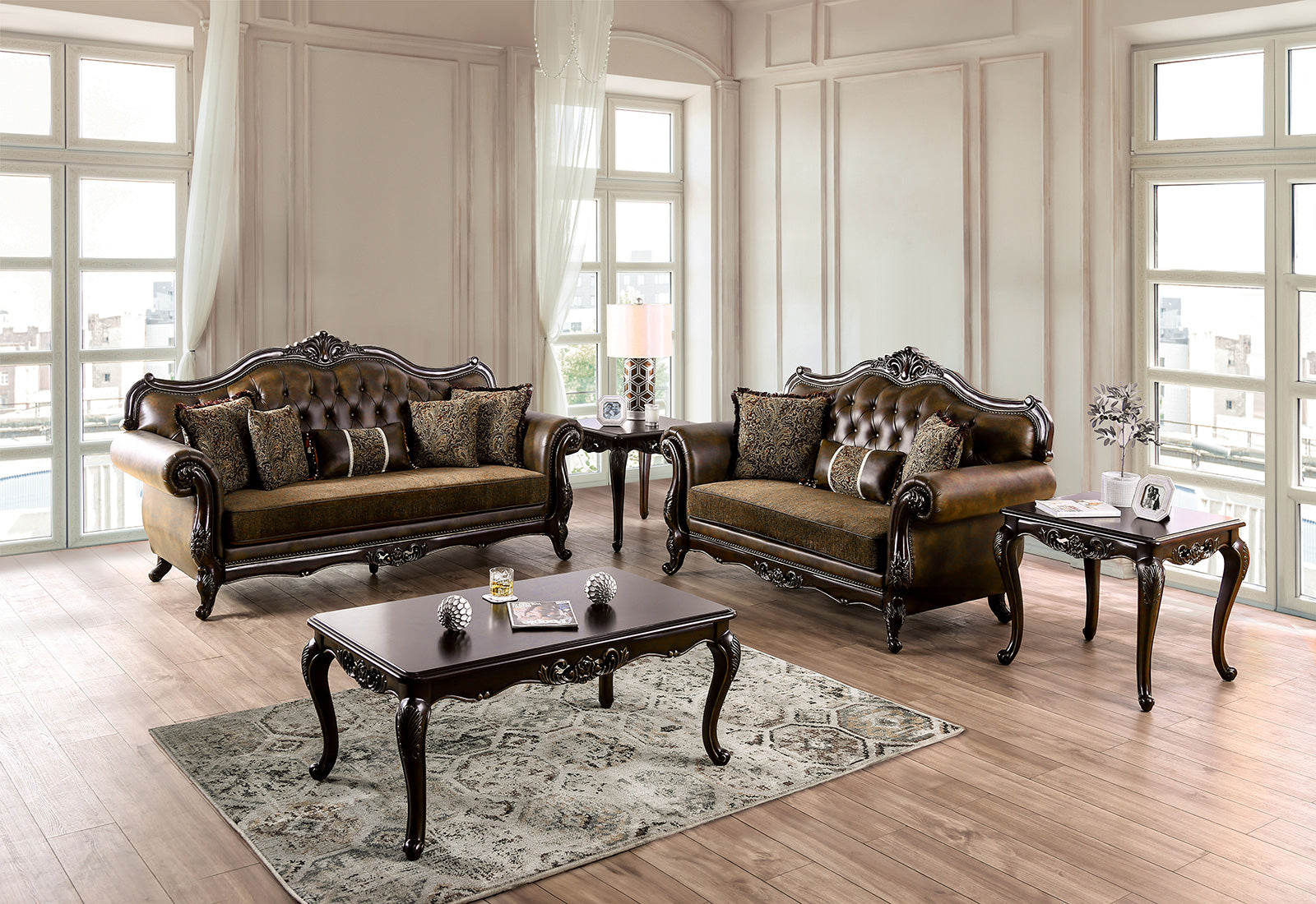 Ensenada Dark Cherry/Brown Loveseat