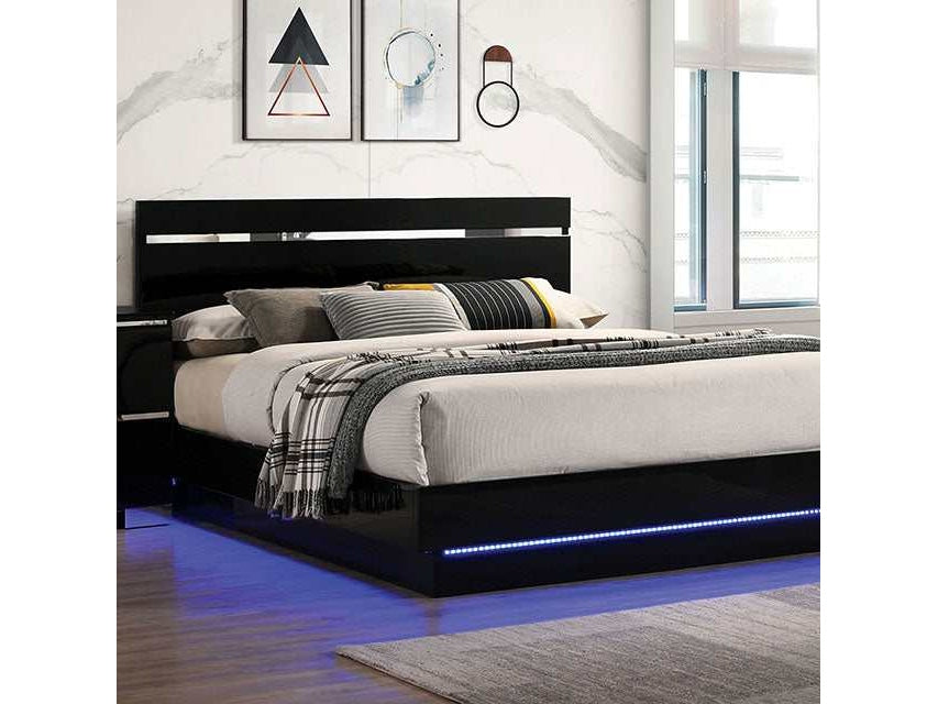 Erlach Black/Chrome Eastern King Bed