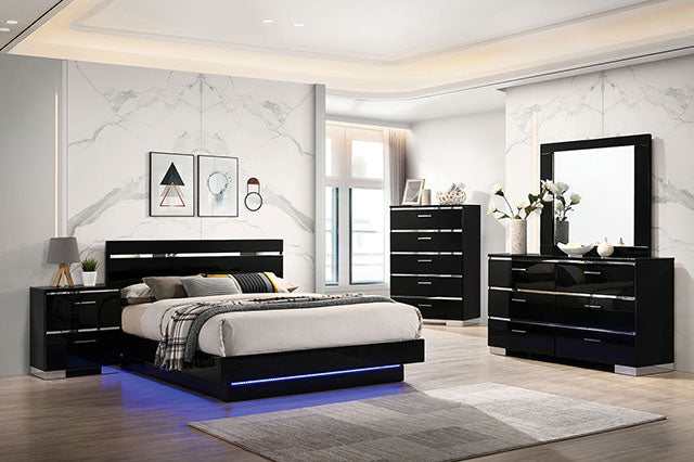 Erlach Black/Chrome Eastern King Bed