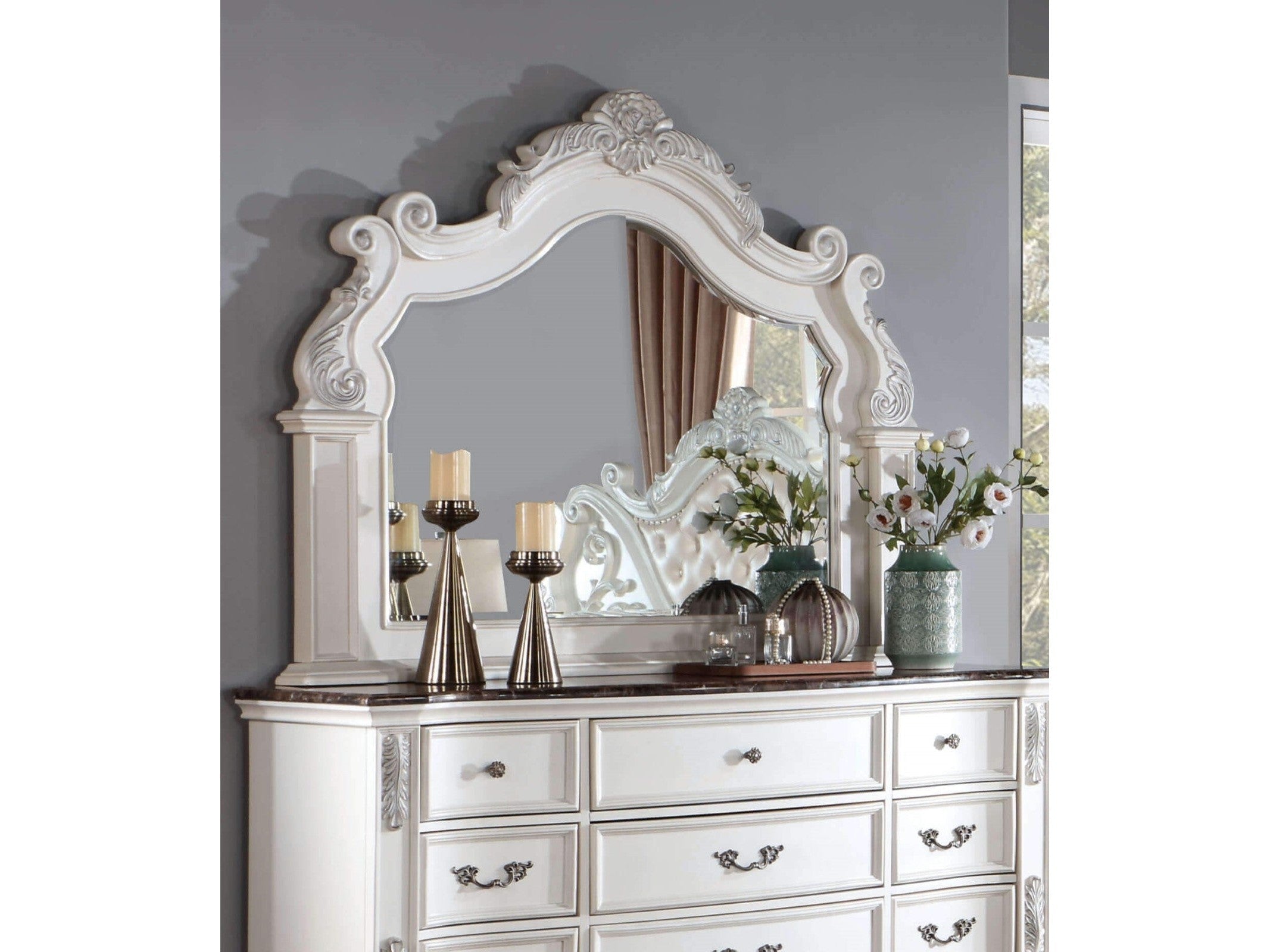 Esparanza Pearl White Mirror