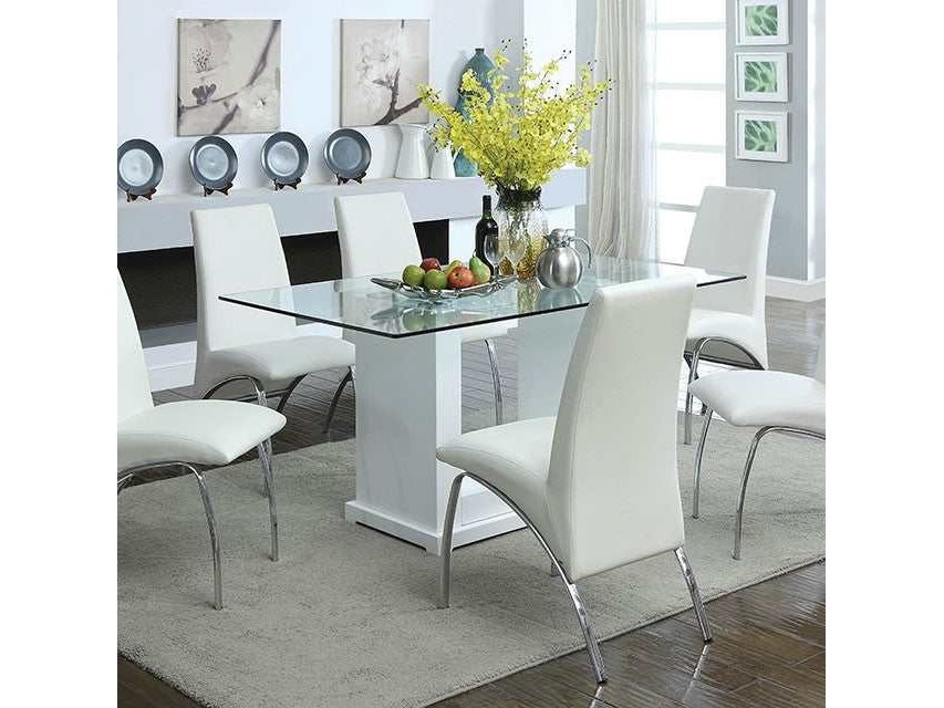 Eva White/Clear Dining Table