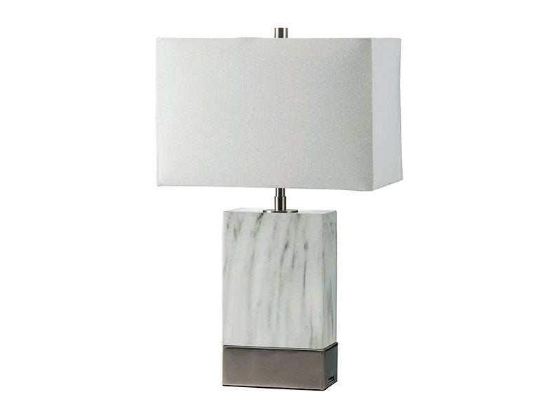 Faith White/Silver Table Lamp