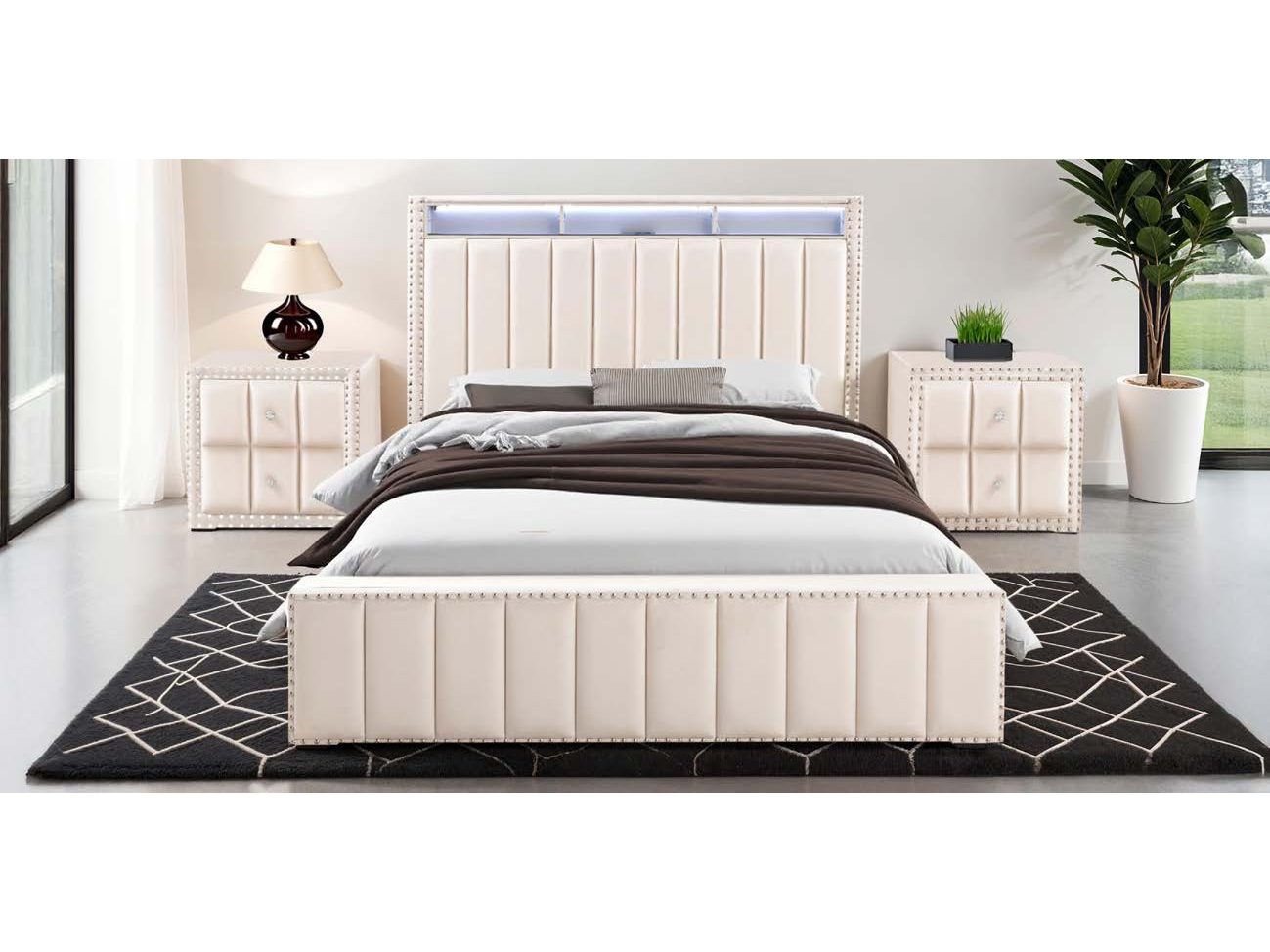 Farese Beige Full Bed
