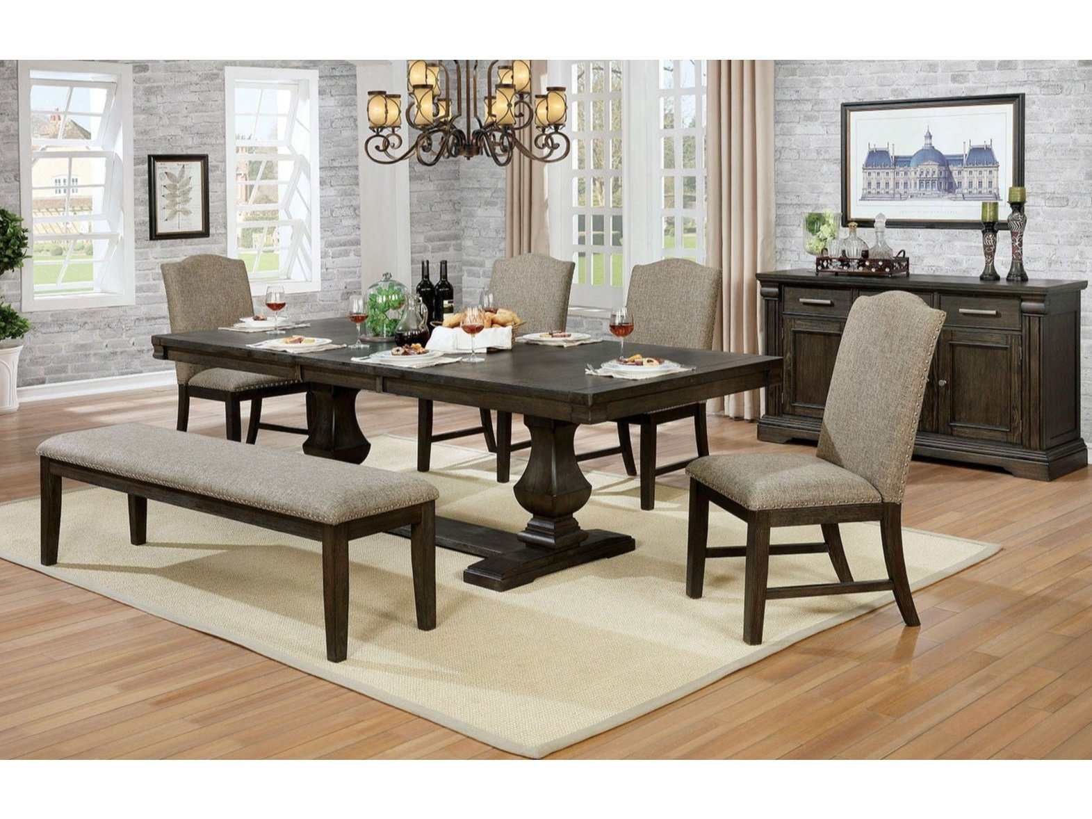Faulk Espresso & Warm Gray 6pc Dining Room Set