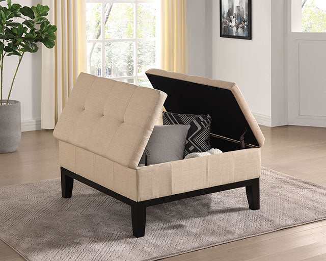 Fazio Beige Storage Ottoman