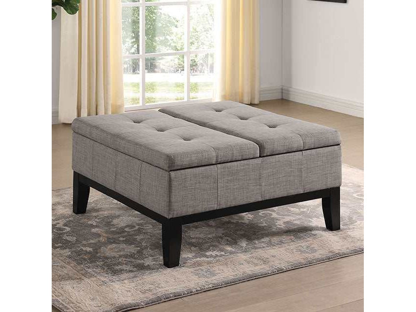 Fazio Light Gray Storage Ottoman