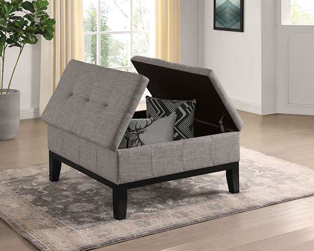 Fazio Light Gray Storage Ottoman