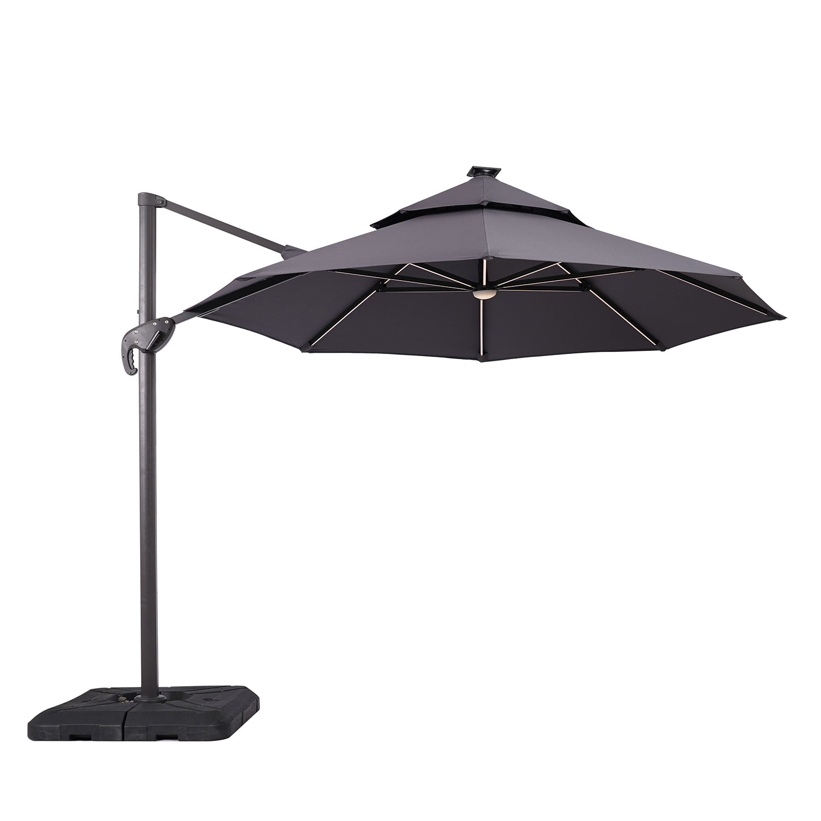 Fera Gray Round Umbrella w/Base