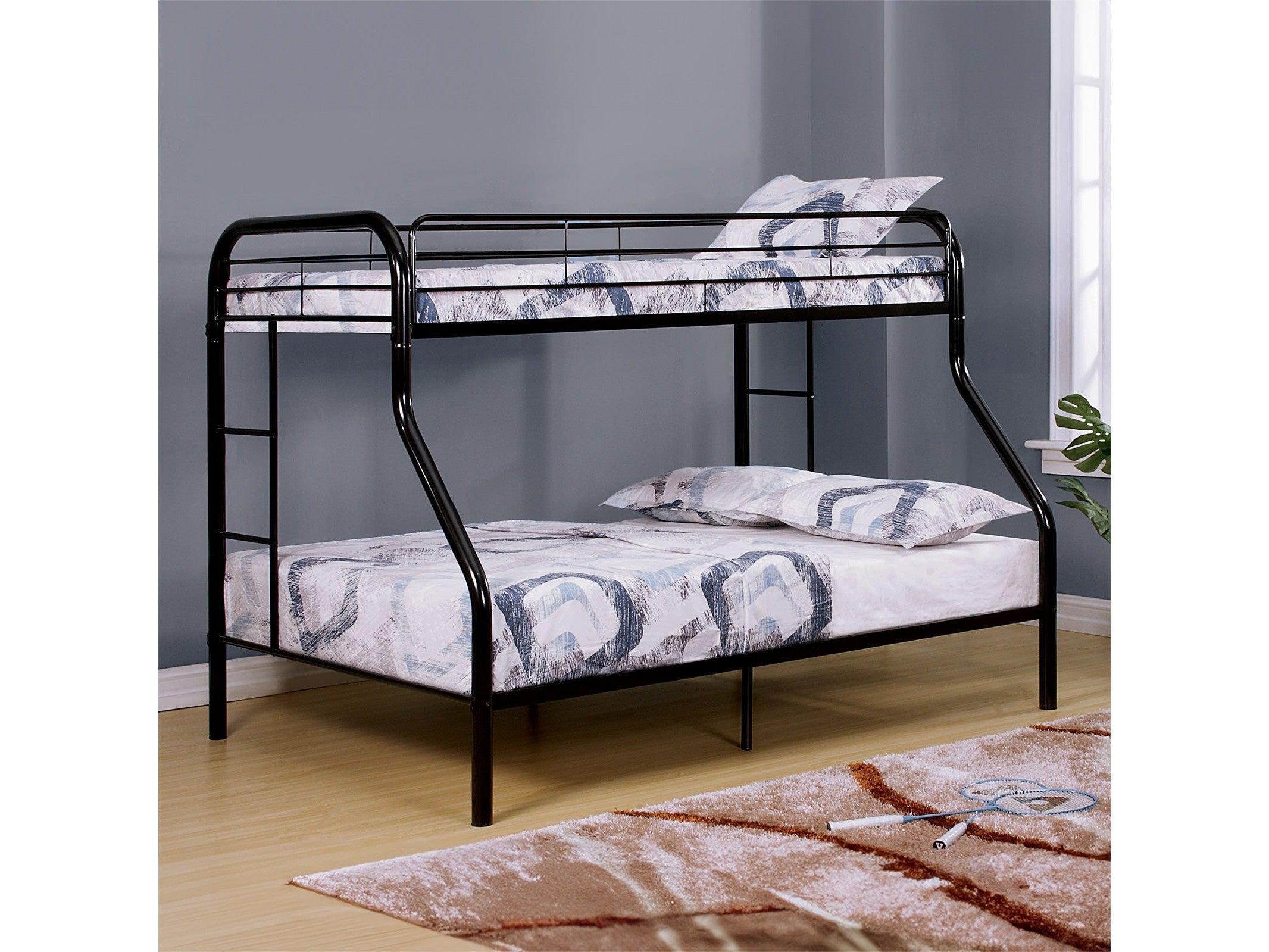 Finnerty Black Twin/ Full Bunk Bed
