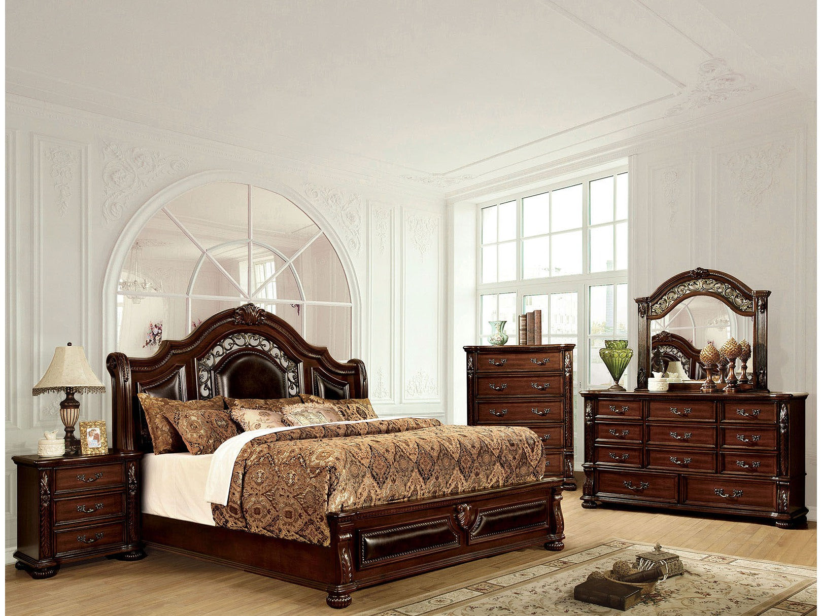 Flandreau Brown Cherry/Espresso 4 Pc. Queen Bedroom Set