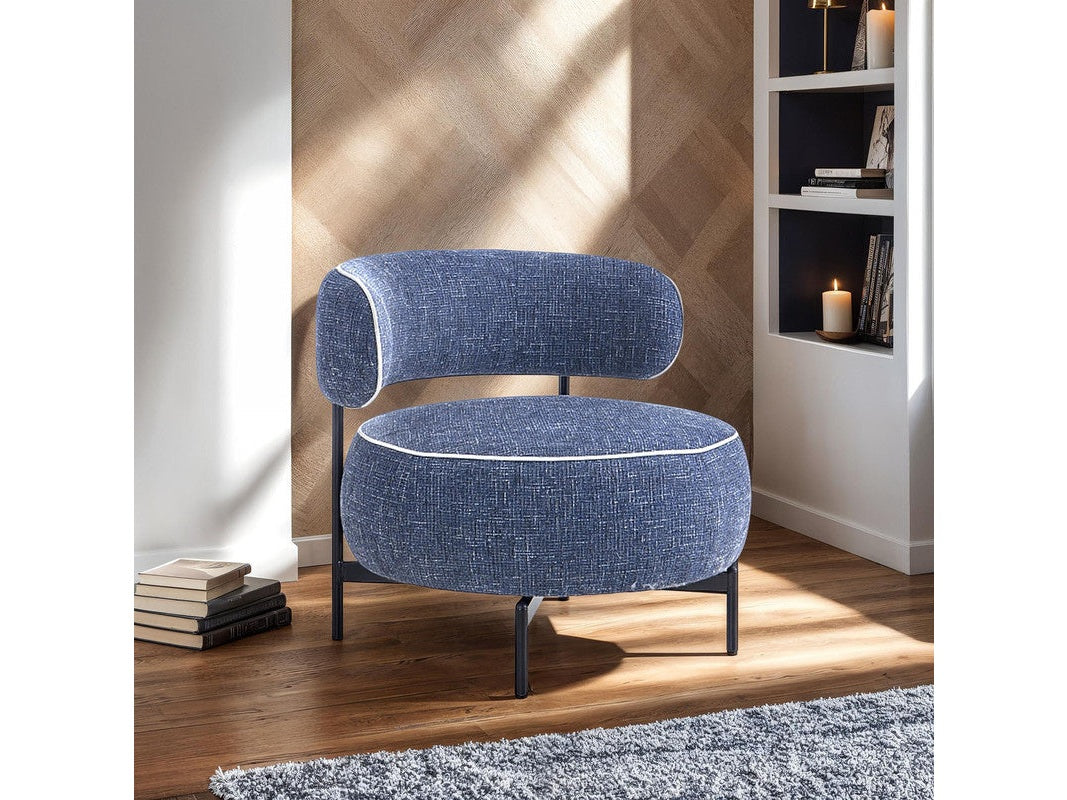 Florens Dark Blue Swivel Chair