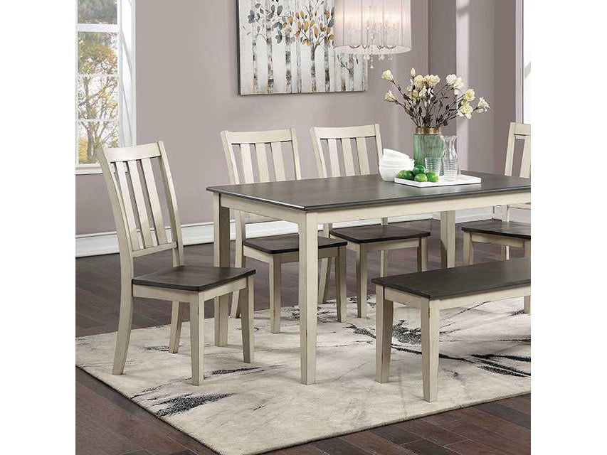 Frances Antique White/Gray Dining Table