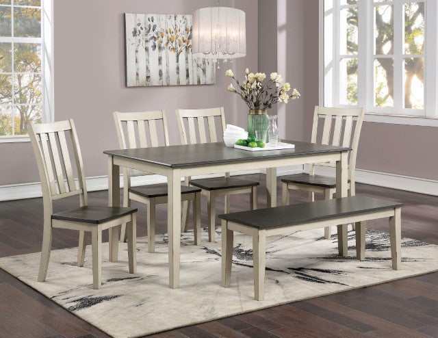 Frances Antique White/Gray Dining Table