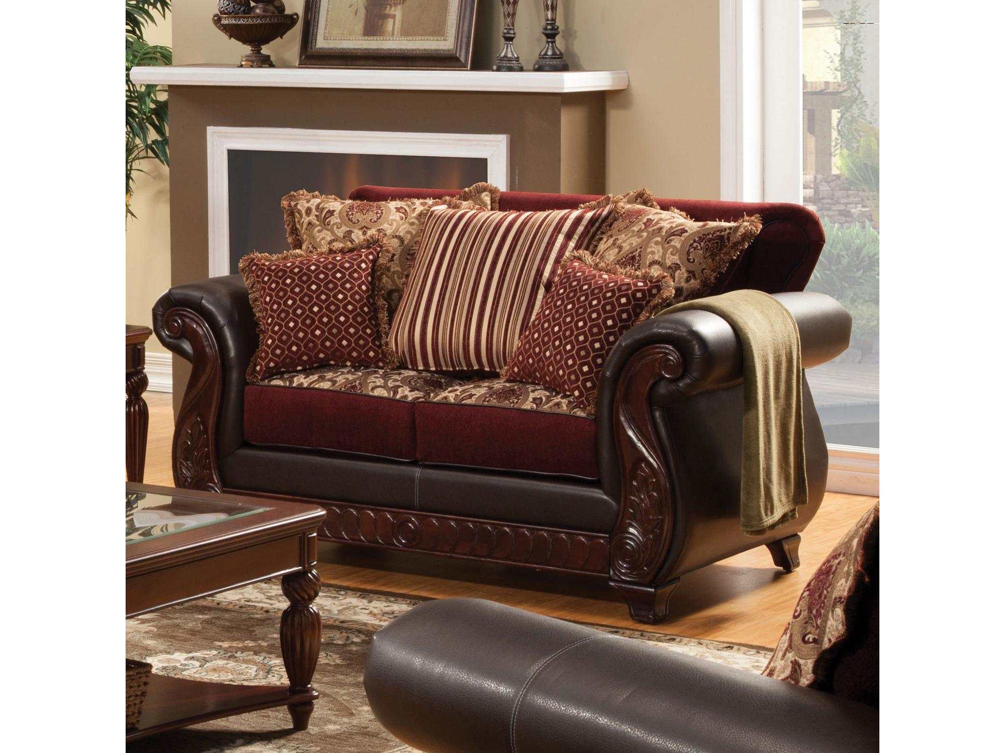 Franklin Burgundy & Espresso Loveseat
