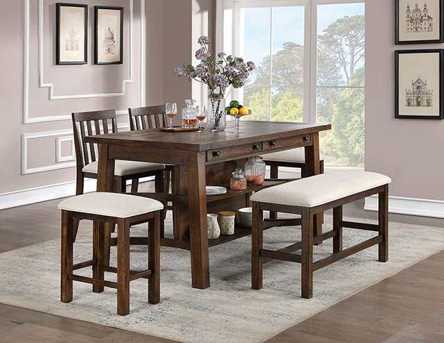 Fredonia Rustic Oak Counter Height Table