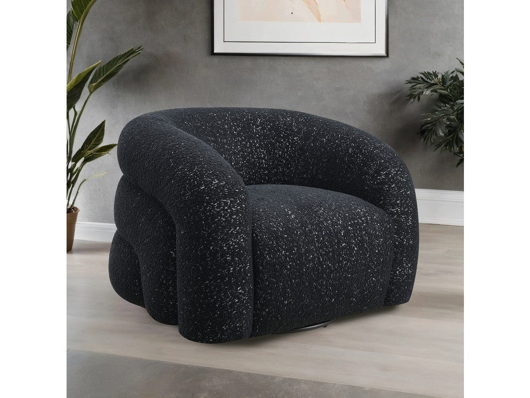 Freja Black Swivel Chair