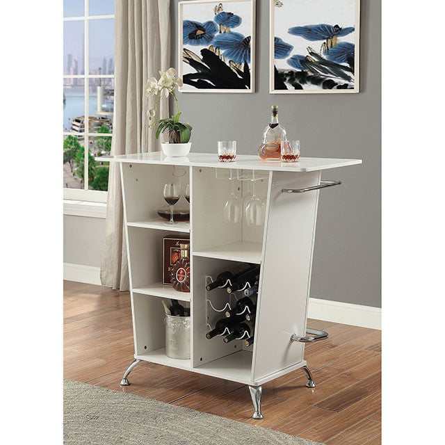 Fuero White/Chrome Bar Table