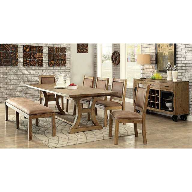 Gianna Rustic Oak/Brown 96" Dining Table