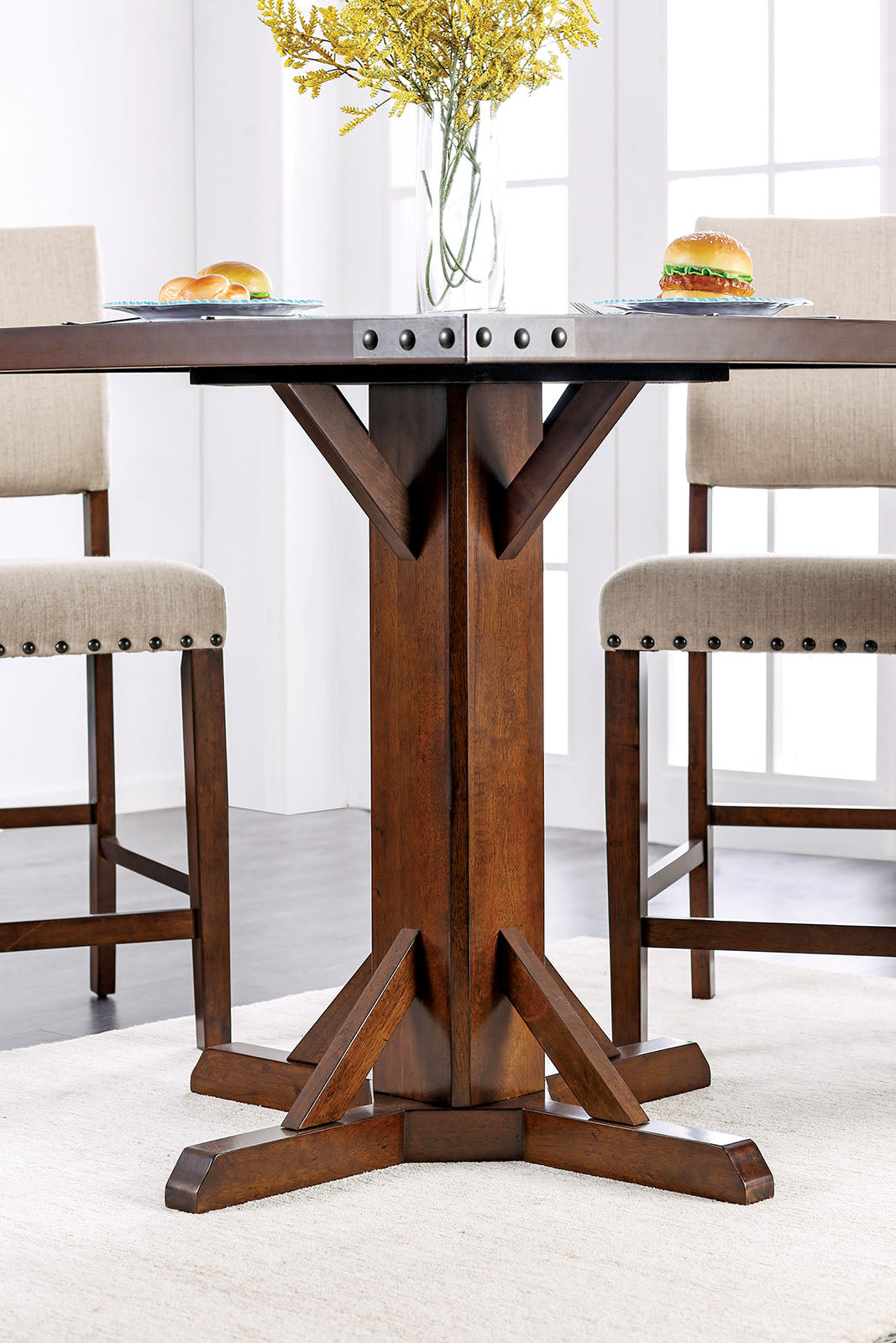 Glenbrook Brown Cherry/Ivory 5 Pc. Counter Height Table Set