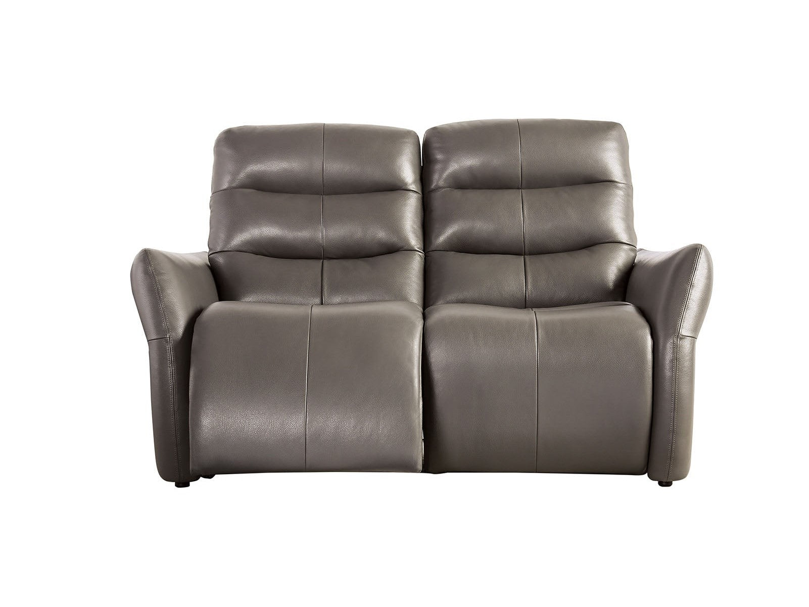 Granucci Gray Real Italian Leather Reclining Loveseat
