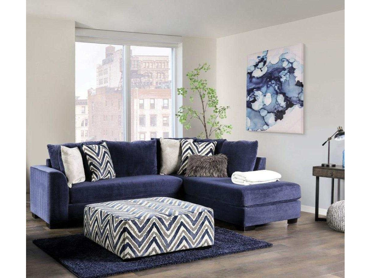 Griswold Navy L Shape Sectional Sofa