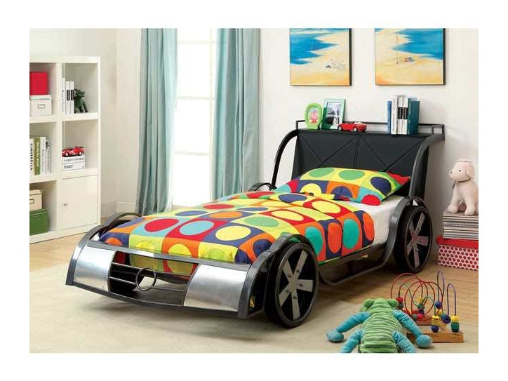 Gt racer Silver/Gun Metal Twin Bed