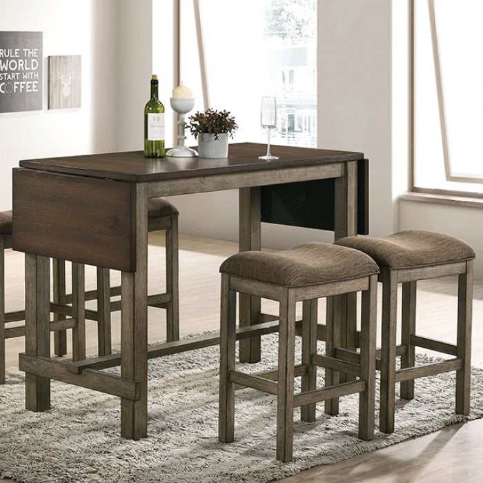 Gumboro Dark Walnut & Chestnut Counter Height Dining Room Set