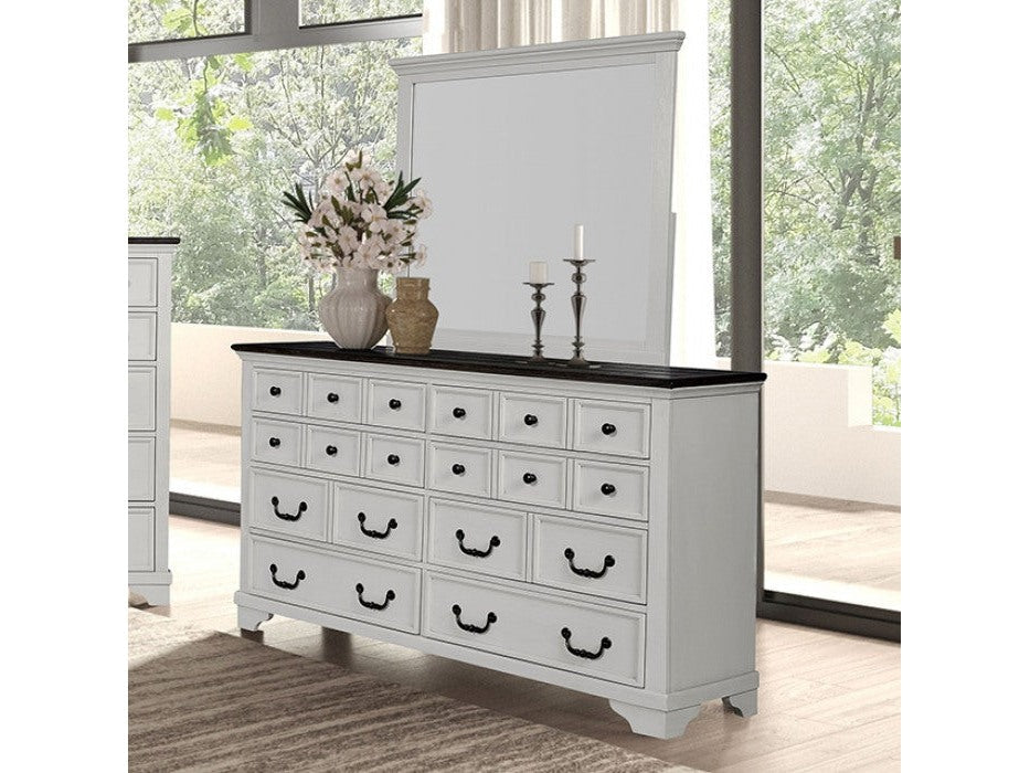 Hampstead White/Dark Brown Dresser