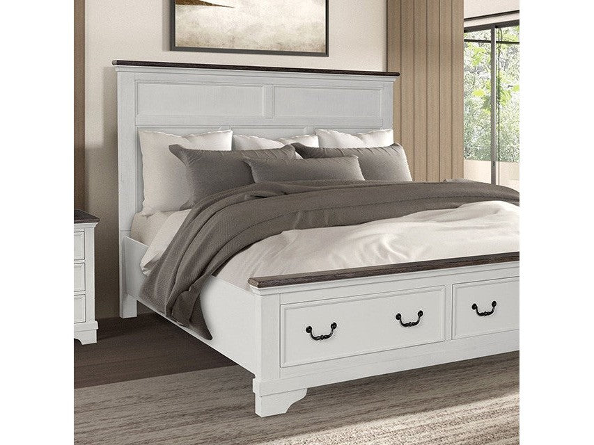 Hampstead White/Dark Brown Eastern King Bed