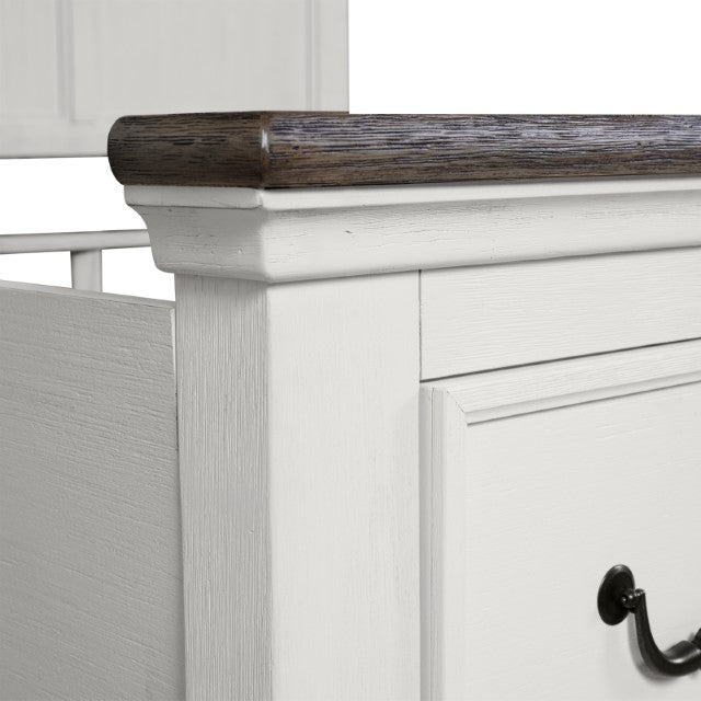 Hampstead White/Dark Brown Queen Bed