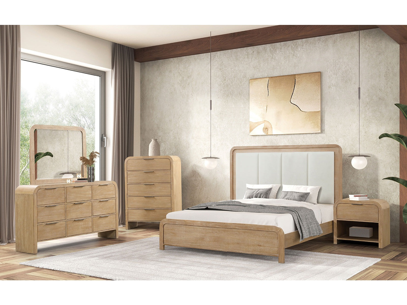 Handforth Natural Queen 5 Piece Bedroom Set w/Chest