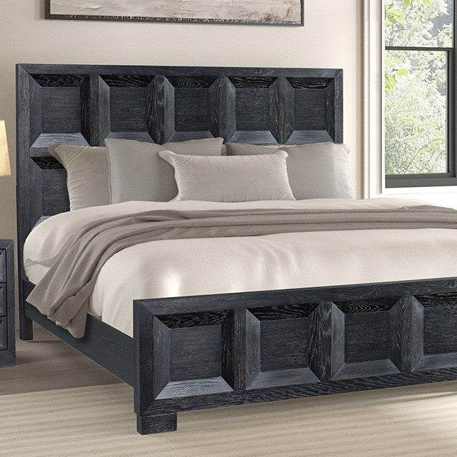 Hatton Cross Weathered Black Queen 4 Piece Bedroom Set
