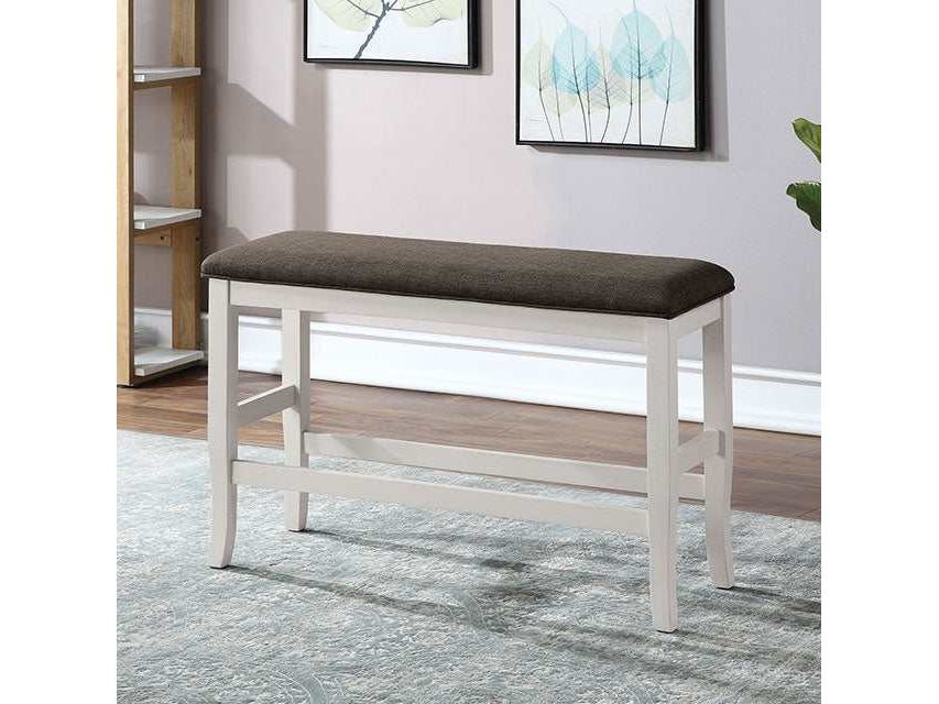 Heidelberg Off-White/Dark Gray Counter Height Bench