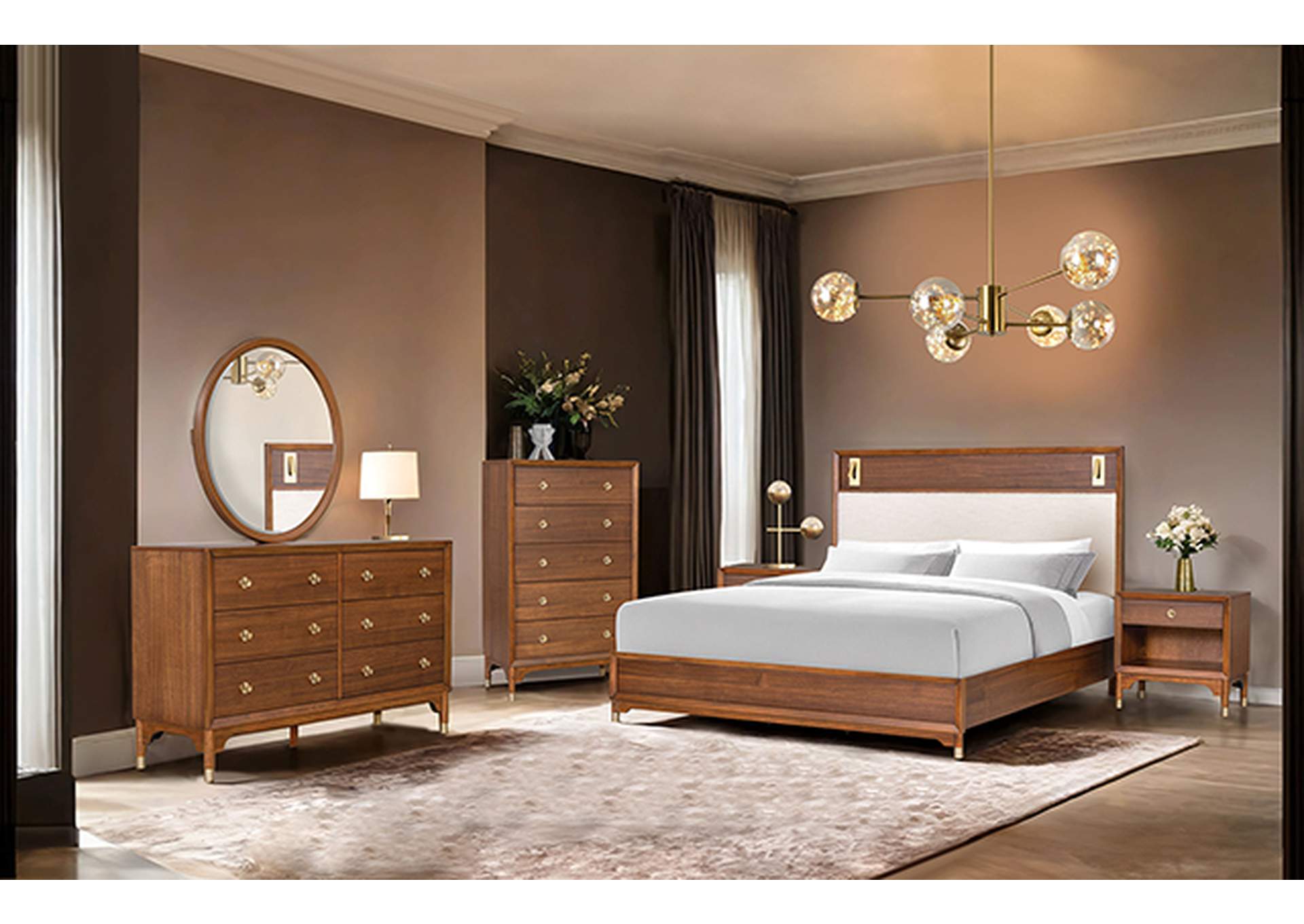Hepburne Queen Walnut Bed