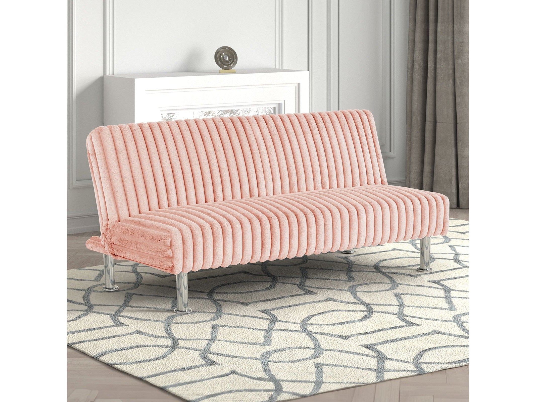 Hinwil Pink Futon Sofa Bed