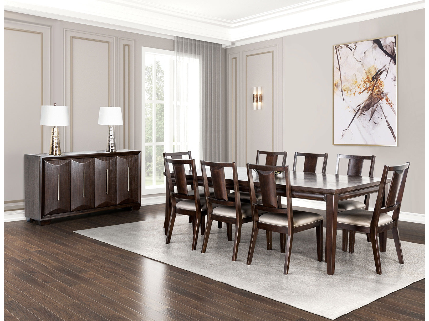 Hinwitz Espresso 9 Piece Dining Set