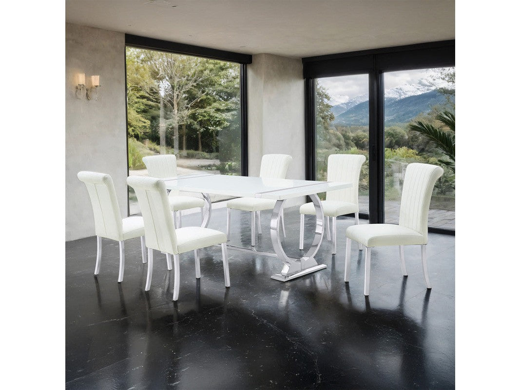 Holbaek Silver/White 5 Pc. Dining Table Set