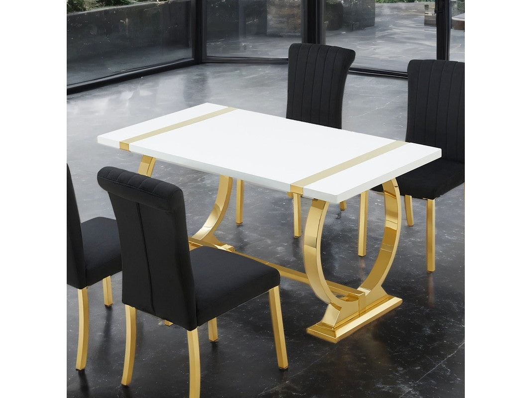 Holstebro Gold/White 60" Dining Table