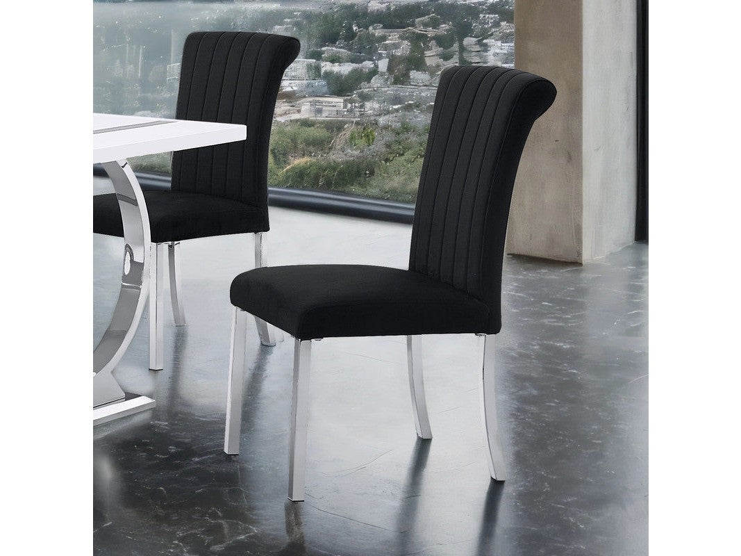 Holstebro Silver/Black Black Side Chair (Set of 2)
