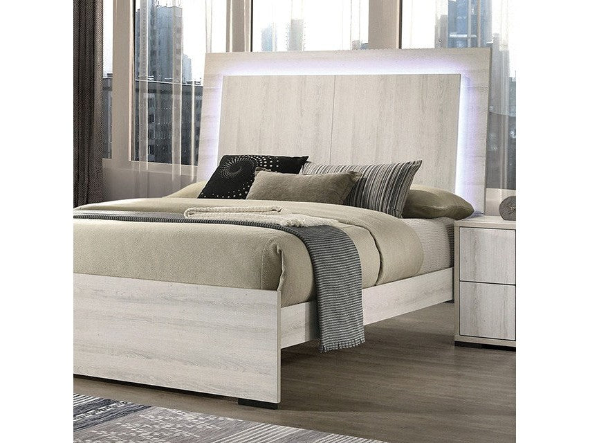 Horten Whitewash Queen Bed