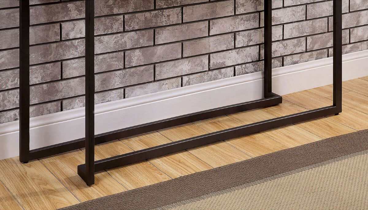 Izar White/Gun Metal Sofa Table