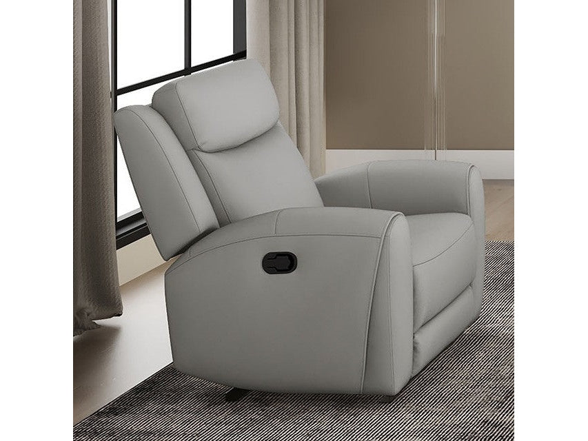 Jacobus Light Gray Leather Recliner