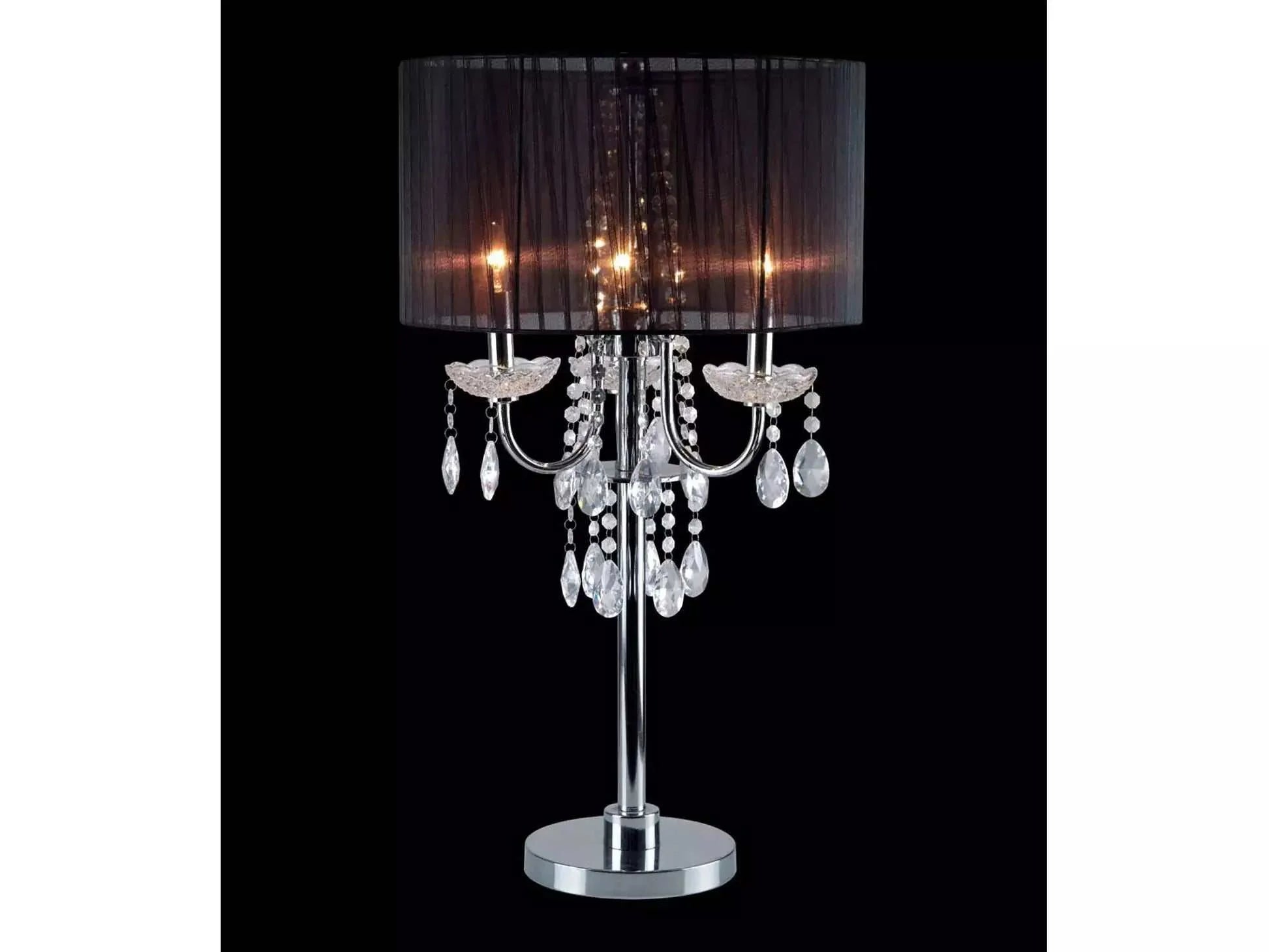 Jada Black & Chrome Table Lamp