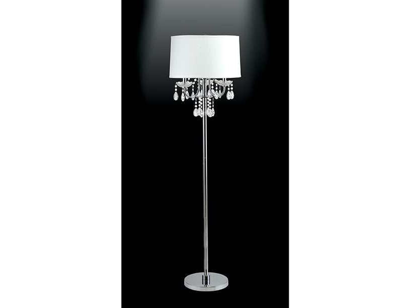 Jada Chrome/White Floor Lamp