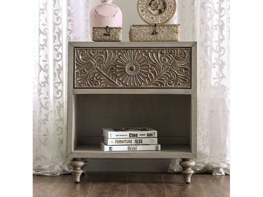 Jakarta Antique White Nightstand